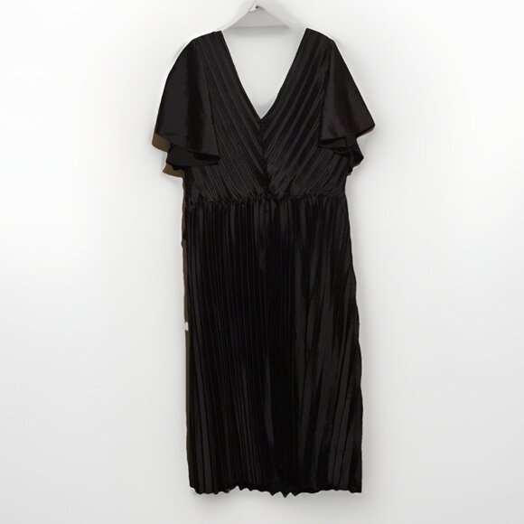 Boohoo Plus Pleated Twist Angel Sleeve Midi Dress Size 22 - Picture 5 of 9